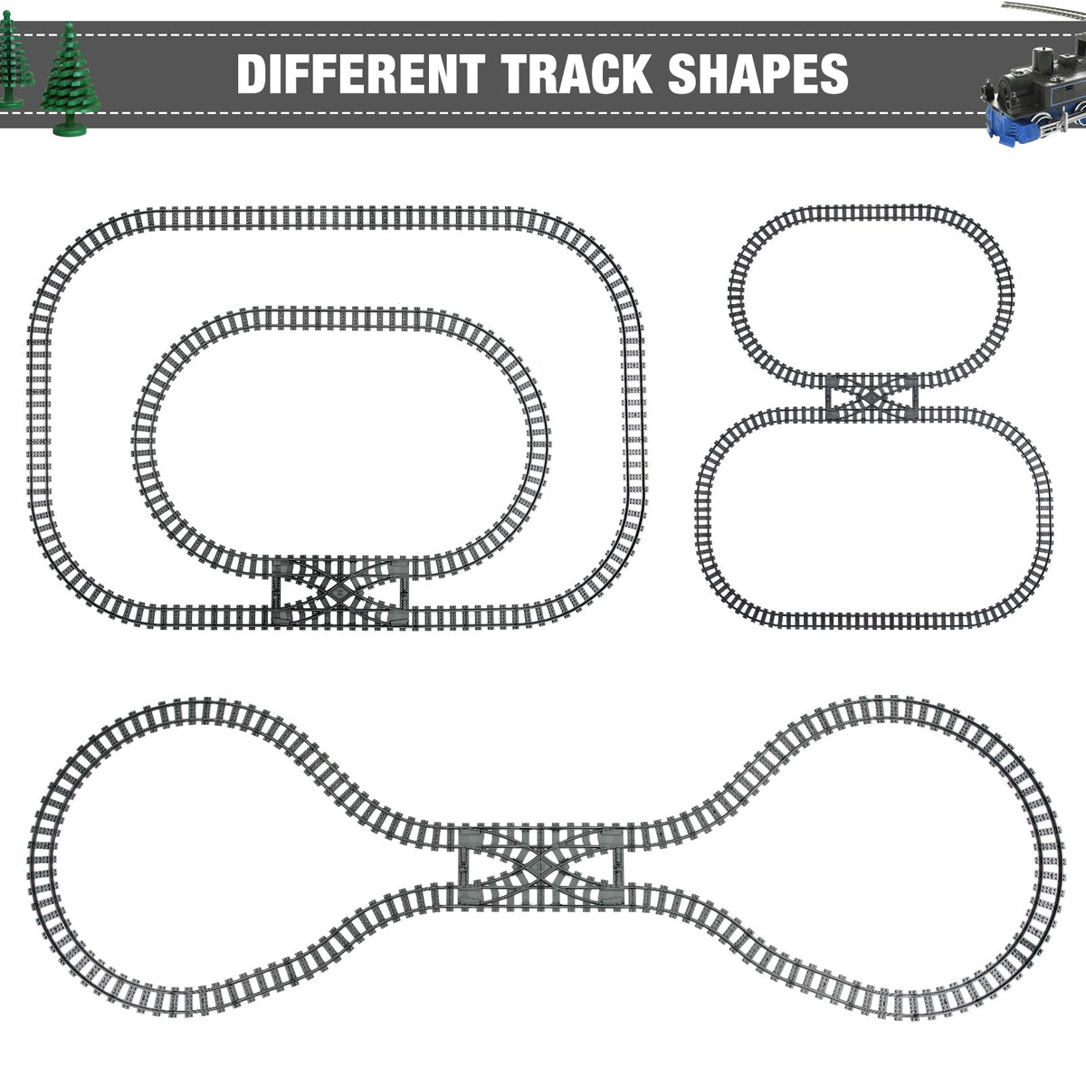 MANNIDOO straight tracks 20-piece section supports stable straight lines and expansion
