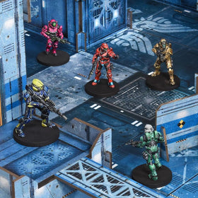 Mantic Halo Flashpoint rulebook page detailing quick-start setup and simple rules.