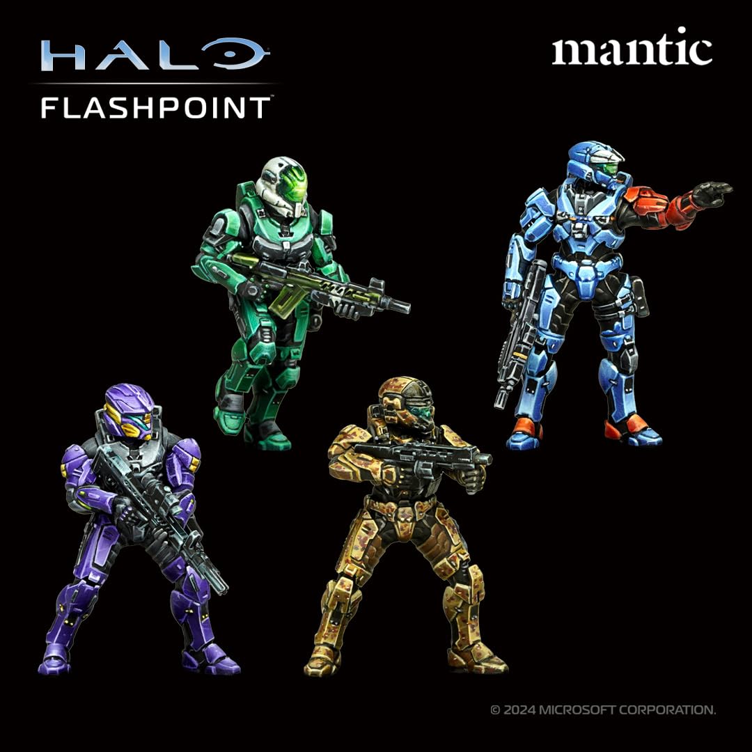 mantic Halo Flashpoint weapons and cards layout for easy reference during play
