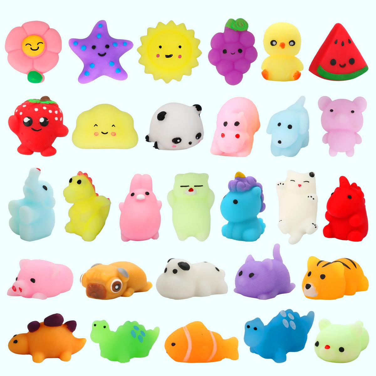 Mantyplay kawaii squishies variety pack with cute mini toys for gifts and party favors