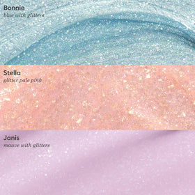 Manucurist Janis Seahorse mauve glitter polish for playful color and easy cleanup.