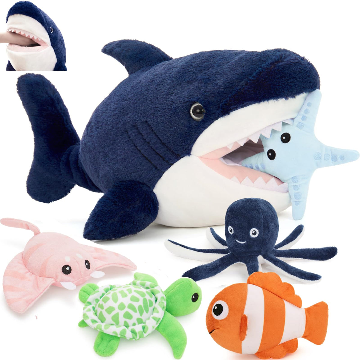 MaoGoLan 24-inch giant shark plush ideal for cuddling and playtime