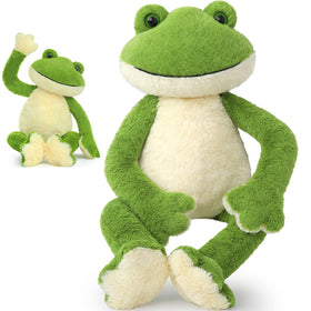 MaoGoLan 24-inch giant frog front view plush, ideal for hugging and imaginative play.