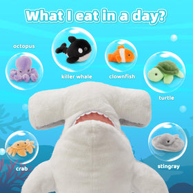 MaoGoLan 24-inch hammerhead shark plush for dramatic decor and soft snuggles.
