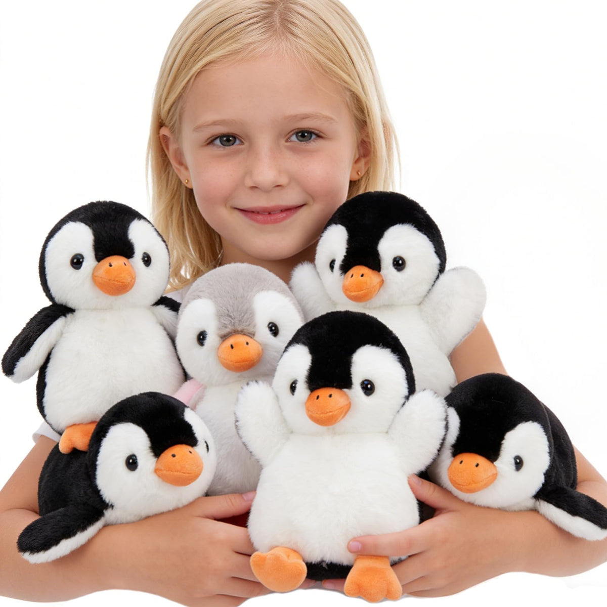 MaoGoLan six-piece penguin plush standing pose adds playful display and decor charm.