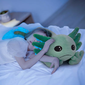 MaogoLan axolotl babies blue purple rainbow green tucked inside for imaginative play.