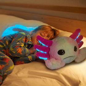 MaoGoLan axolotl babies inside plush reveal four tiny companions.