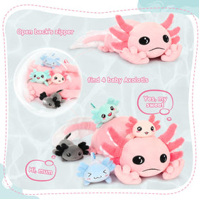MaoGoLan green axolotl baby plush complements the set.