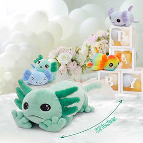MaogoLan axolotl pillow 31.5 inches offers comforting cuddle and storytelling.