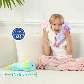 MaoGoLan axolotl plush with black eyes adding character