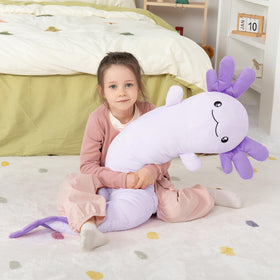 MaoGoLan Axolotl Plush with embroidered eyes, friendly and kid-ready.