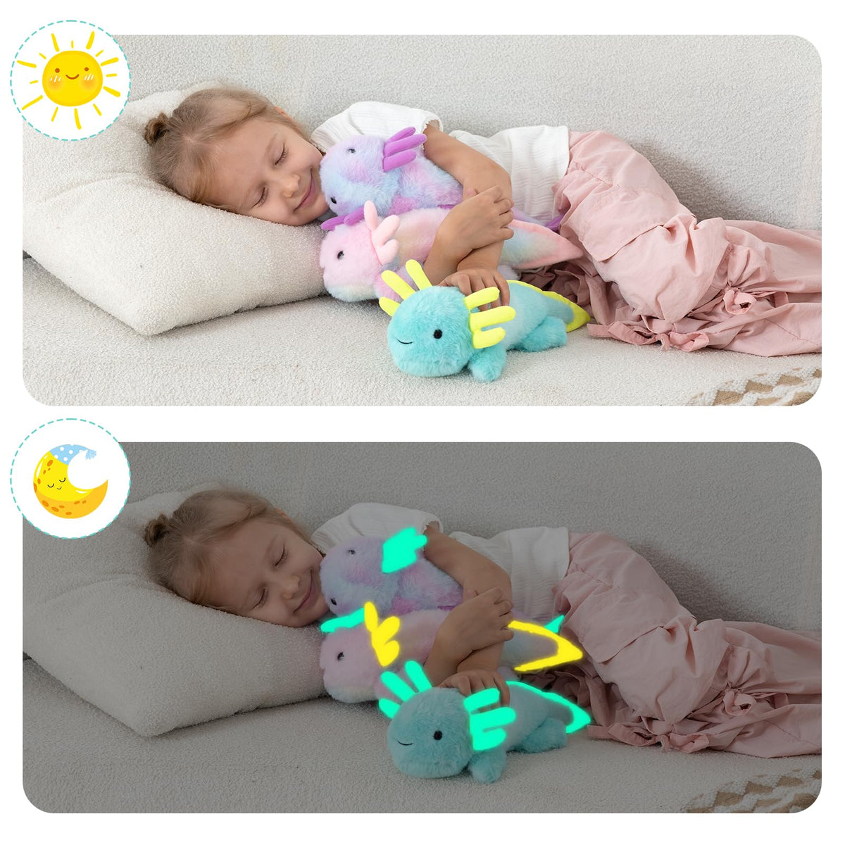 MaoGoLan axolotl rainbow tie-dye plush suitable for playtime