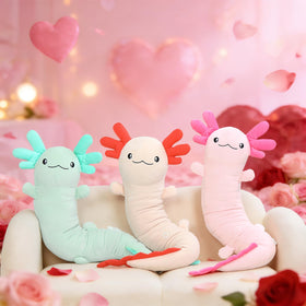 MaoGoLan Giant Axolotl Plush for glowing accents after light exposure.