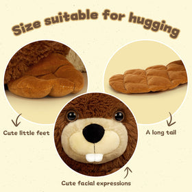 MaoGoLan beaver plush soft fur close-up highlights ultra-soft texture