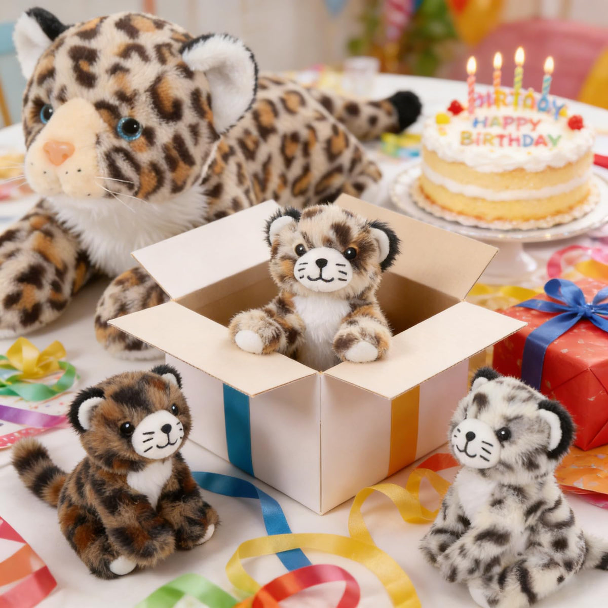 MaoGoLan cheetah family plush set with three babies invites imaginative safari adventures