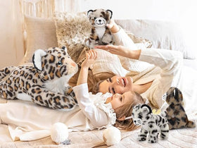 MaoGoLan 18-inch cheetah plush doubles as a cozy pillow during cuddle time