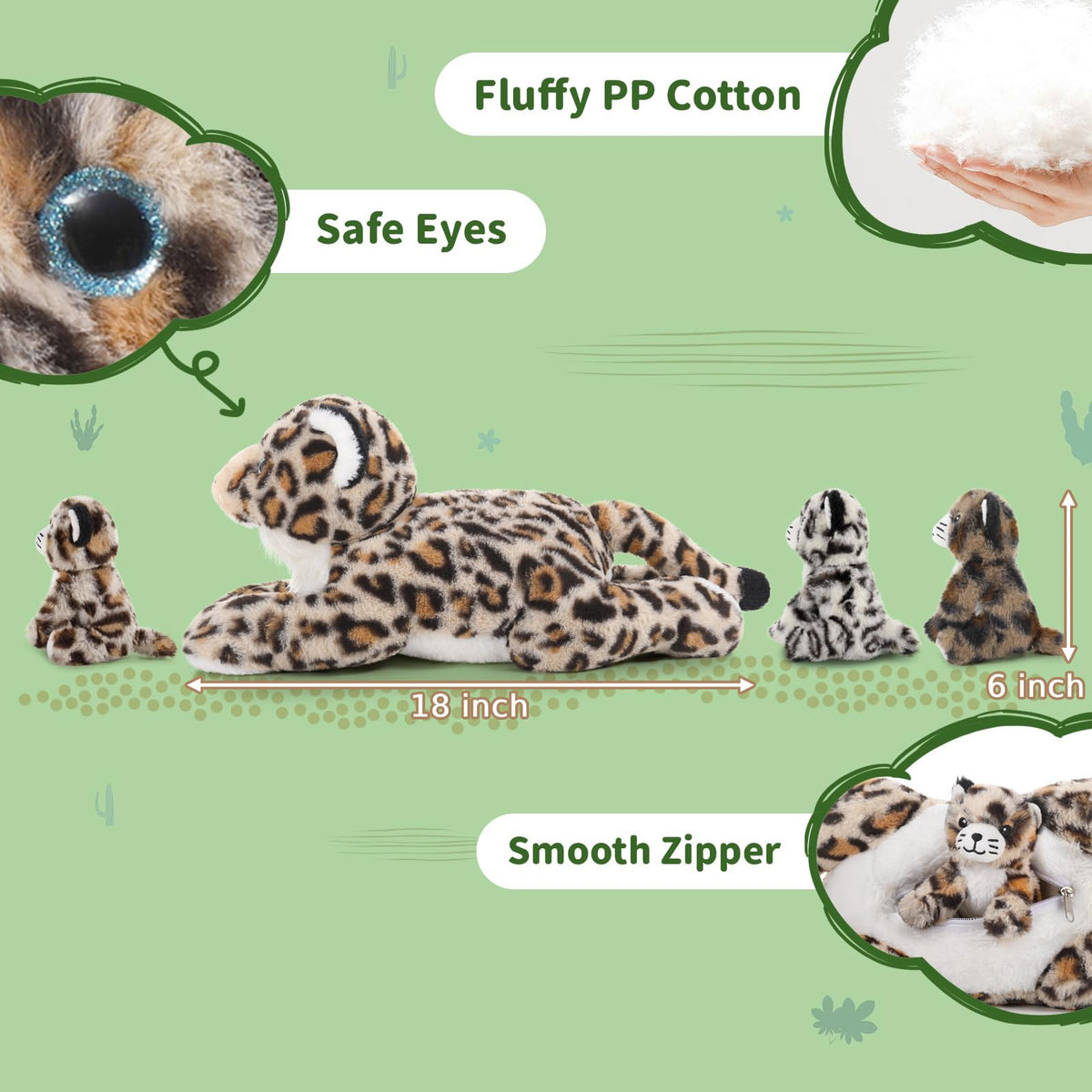 MaoGoLan family of plush cheetahs encourages sharing and imaginative play