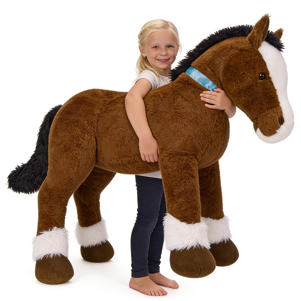 MaoGoLan coffee pony 47in plush offers a cozy ride-on experience for kids.