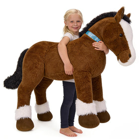 MaoGoLan coffee pony 47in plush offers a cozy ride-on experience for kids.