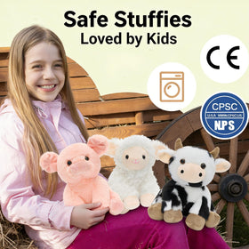MaoGoLan cow plush side view durable and easy to clean for busy play areas