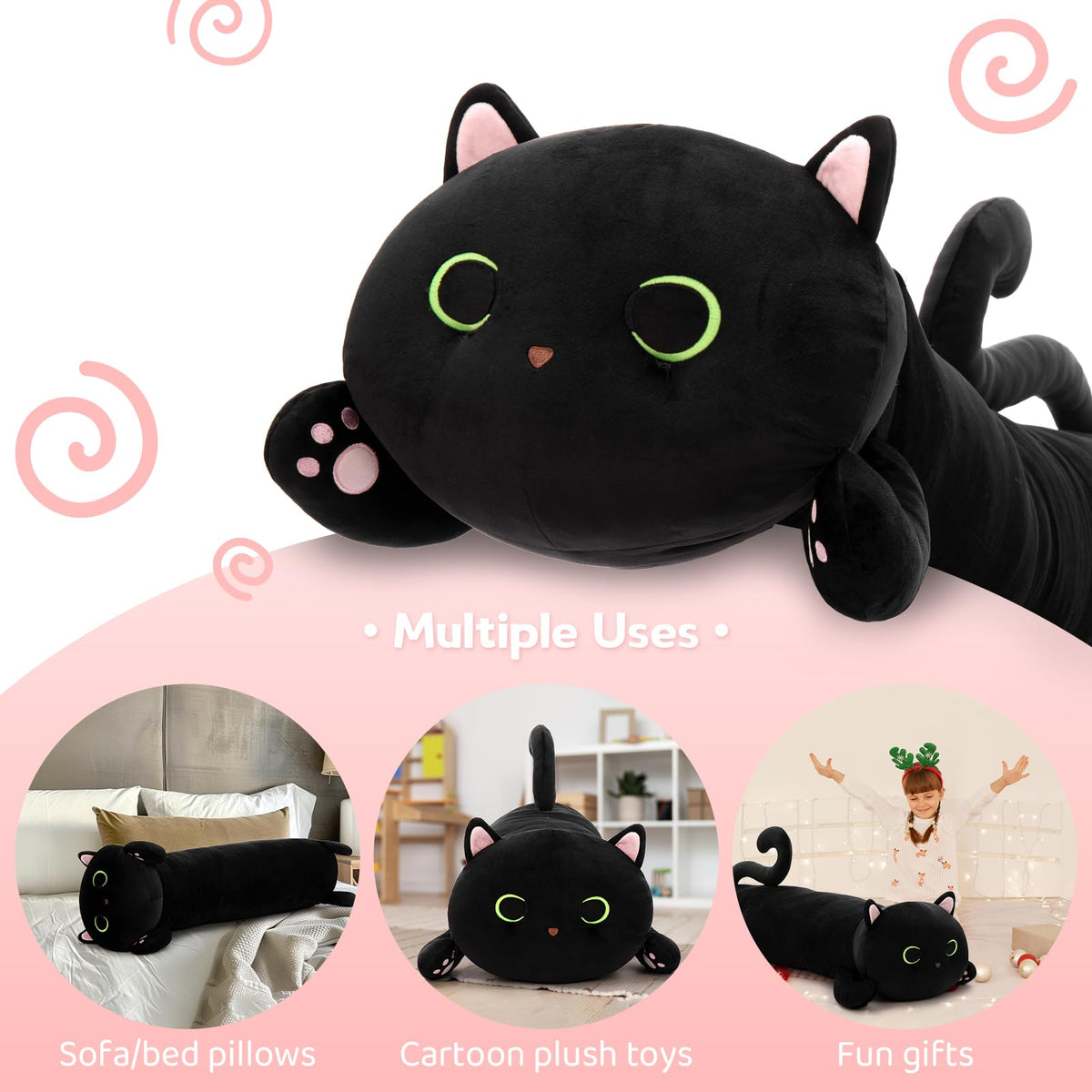 MaoGoLan decorative cat plush adds whimsy to room decor.