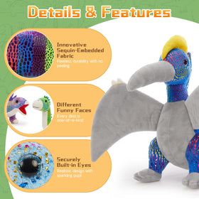 Maogolan dino squad T-Rex plush: iconic jaw silhouette for storytelling and hugs.