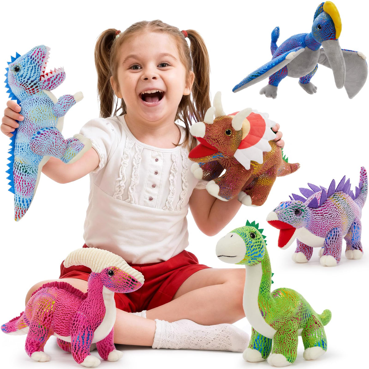Maogolan dino squad triceratops plush: durable play and display-friendly decor.
