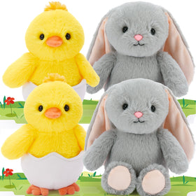 MaoGoLan Easter bunny plush 10in, front view, ideal for cuddles and party favors.