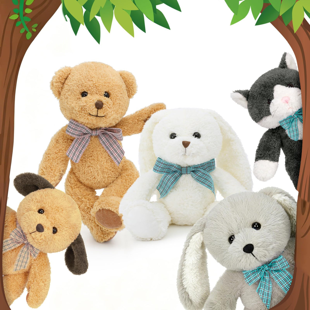 MaoGoLan five-pack soft stuffed animals bundle for gifting and playtime