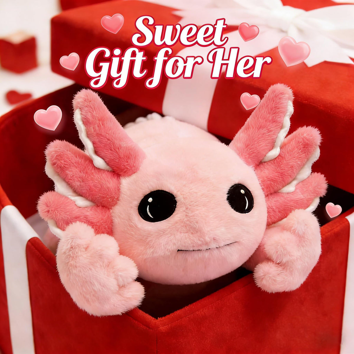 MaoGoLan giant axolotl plush lying-down pose adds cozy decor and seating comfort