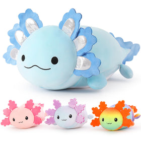 MaoGoLan giant axolotl plush with three babies offers cozy cuddle time and visual playset.