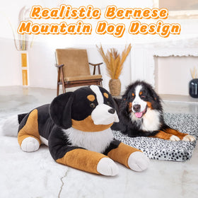 MaoGoLan giant Bernese plush, cuddling pose, soft texture for cozy evenings