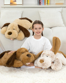MaoGoLan giant dog plush 31inch, perfect for storytelling and tea parties.