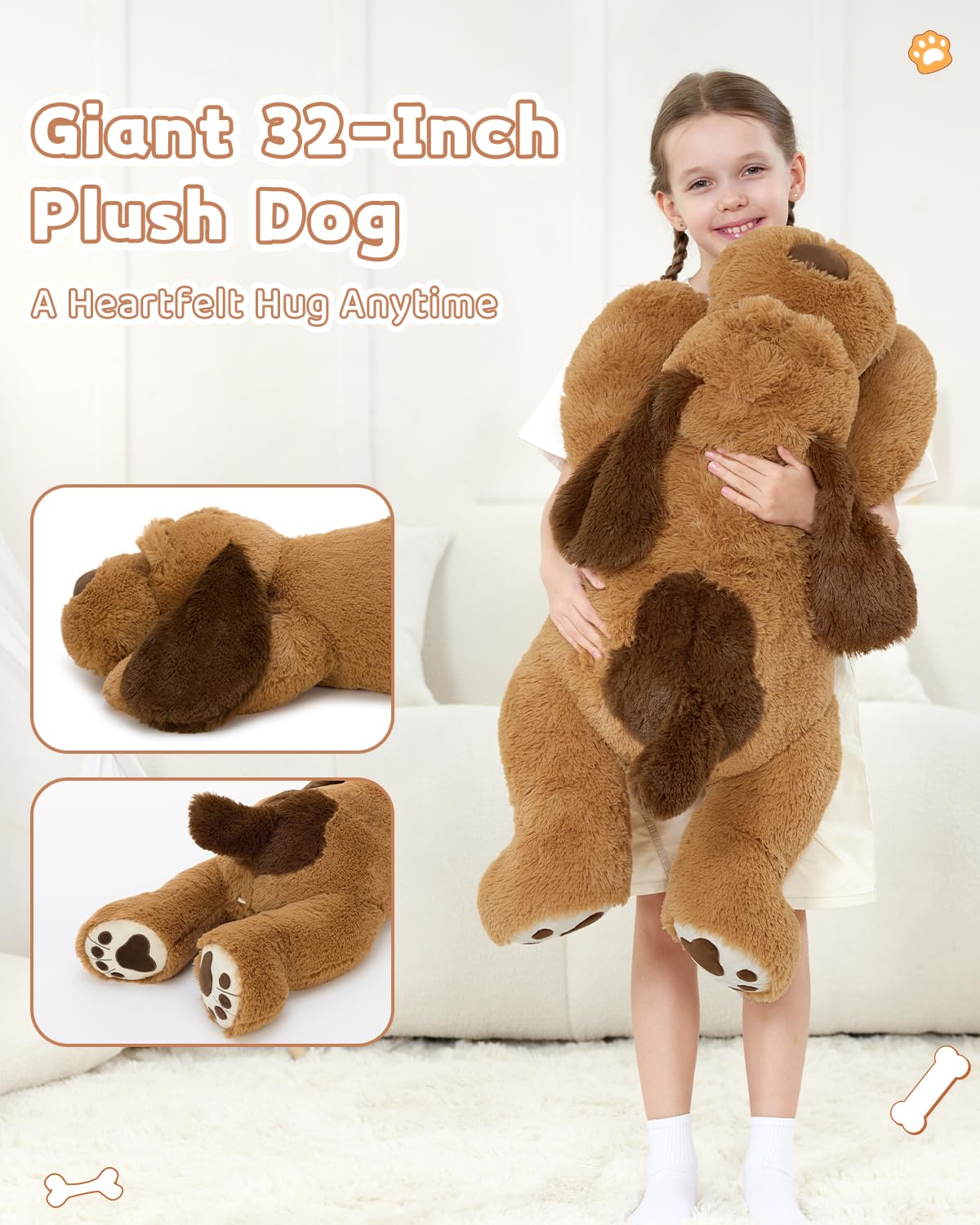 MaoGoLan giant dog plush 31inch, versatile as a decorative throw pillow.