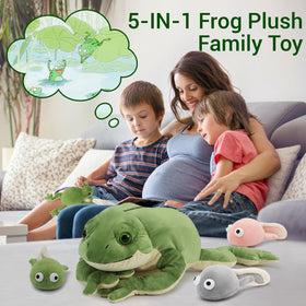 MaoGoLan giant frog plush back zipper detail for easy care.