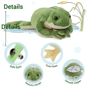 MaoGoLan frog family plush set used during storytime.