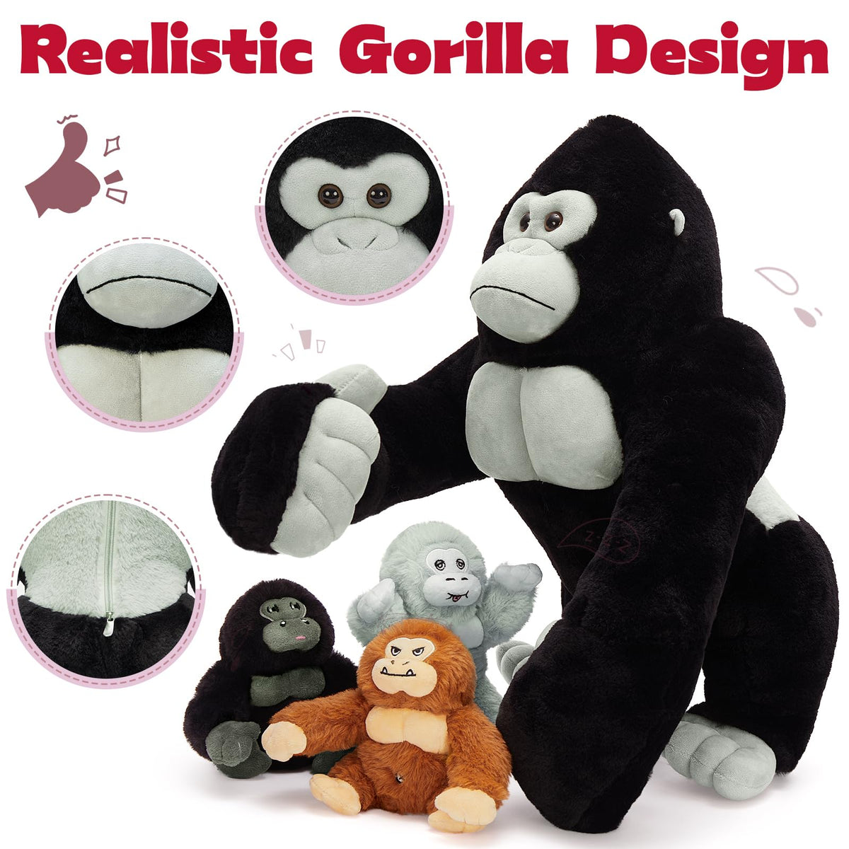 MaoGoLan bedtime companion gorilla plush ready for nighttime routines.
