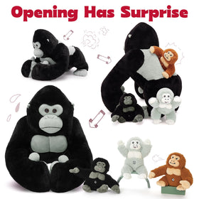 MaoGoLan giant gorilla plush with babies, ideal for imaginative play.