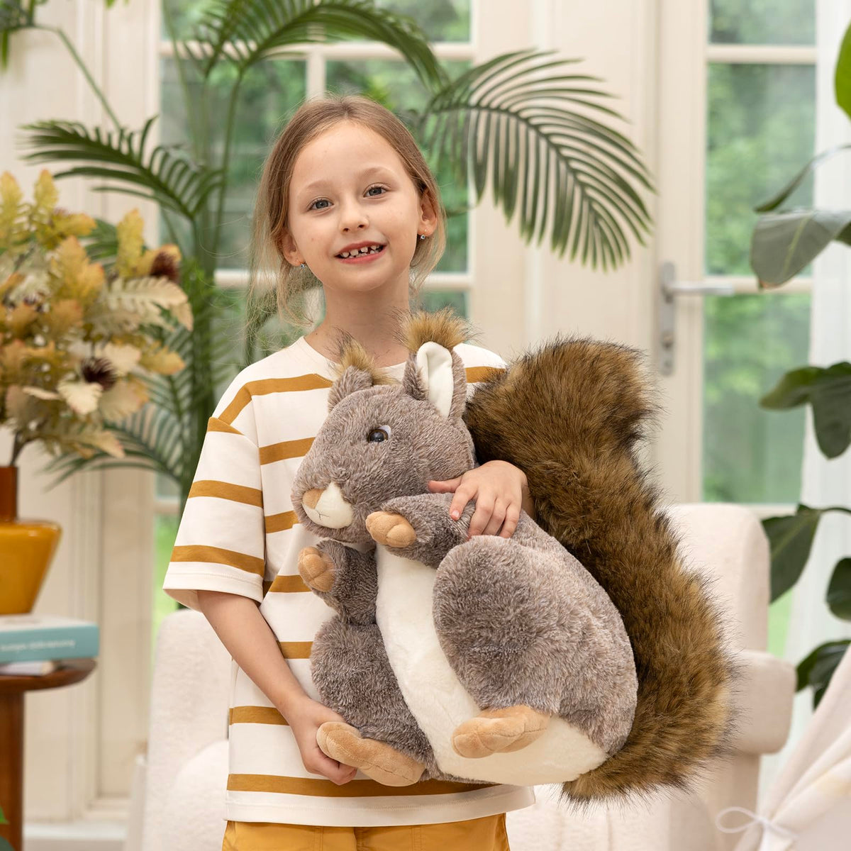 MaoGoLan giant squirrel plush, soft fur texture close-up for gentle touch.