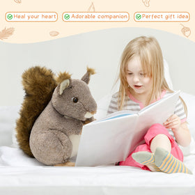 MaoGoLan squirrel plush for kids, enjoying storytime and comfort.