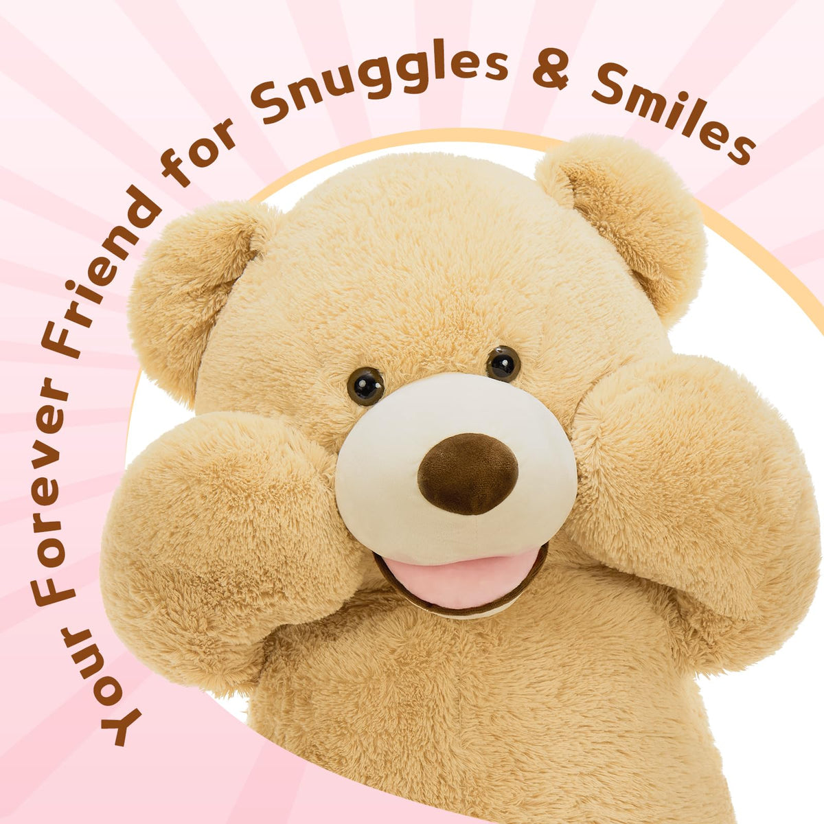 MaoGoLan giant teddy bear in living room as cozy decor centerpiece