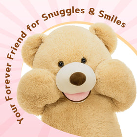 MaoGoLan giant teddy bear in living room as cozy decor centerpiece
