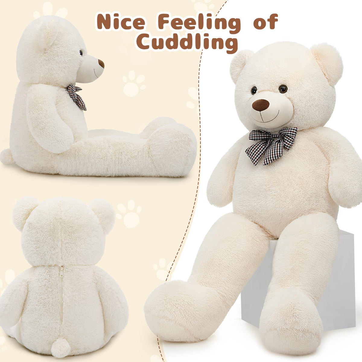 MaoGoLan 47-inch hugging teddy bear emphasizes companionship.