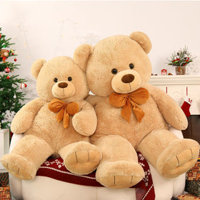 MaogoLan brown bear with light blue bow decor accent