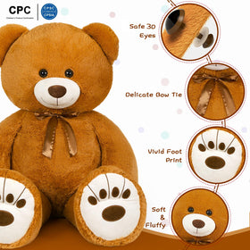 MaoGoLan teddy bear close-up fur texture highlights softness ideal for gifting.