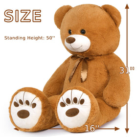 MaoGoLan giant teddy bear cuddles a child, showcasing comforting playtime.