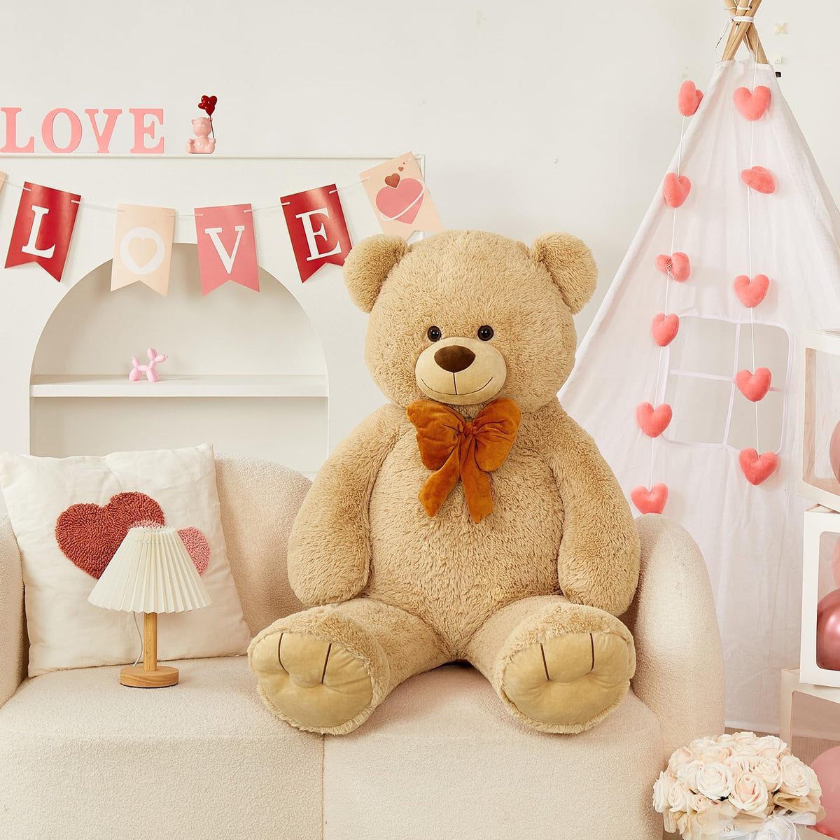 MaogoLan teddy bear used as a soft backrest for reading
