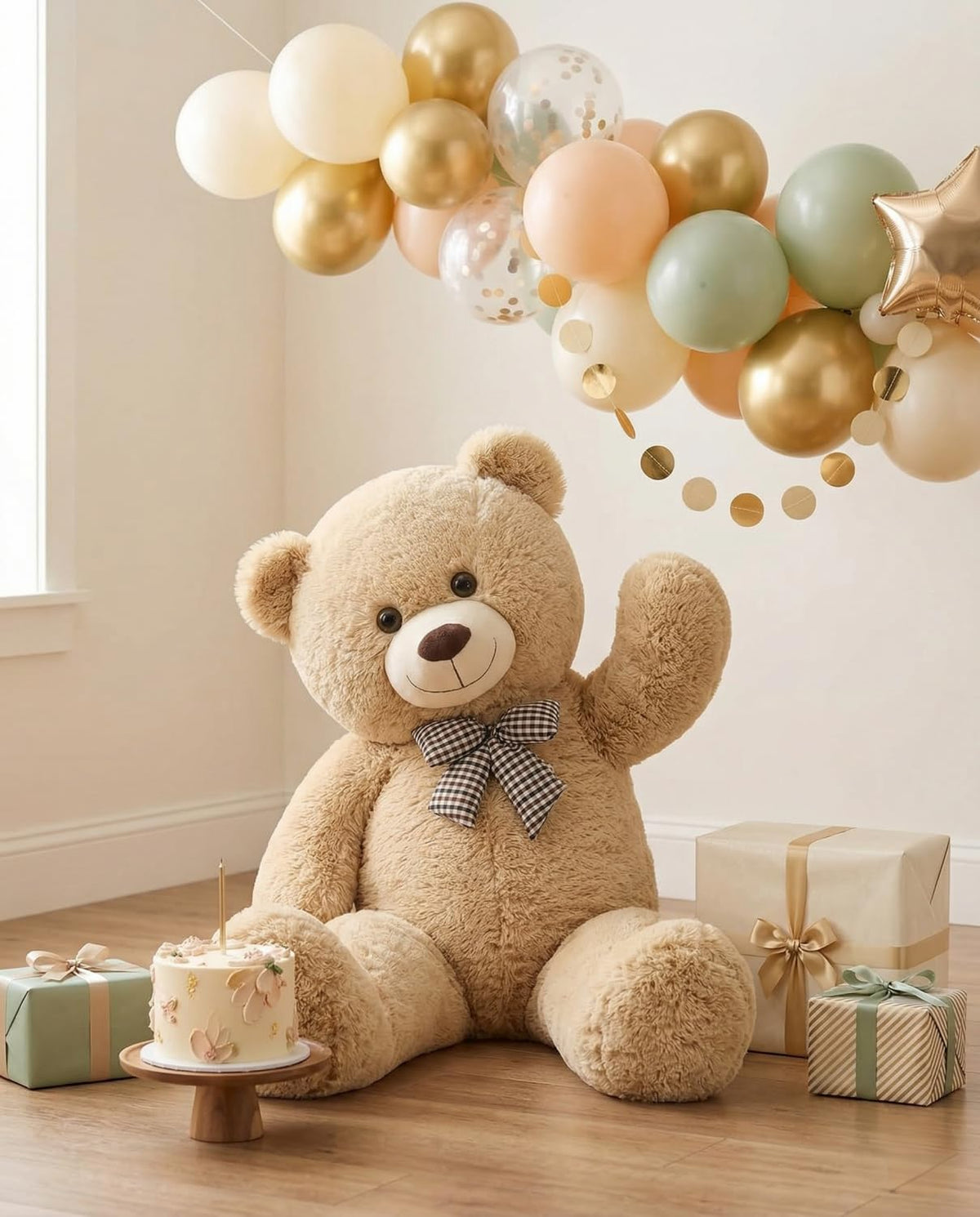 Maogolan Teddy Bear soft fabric texture, kid-friendly comfort.