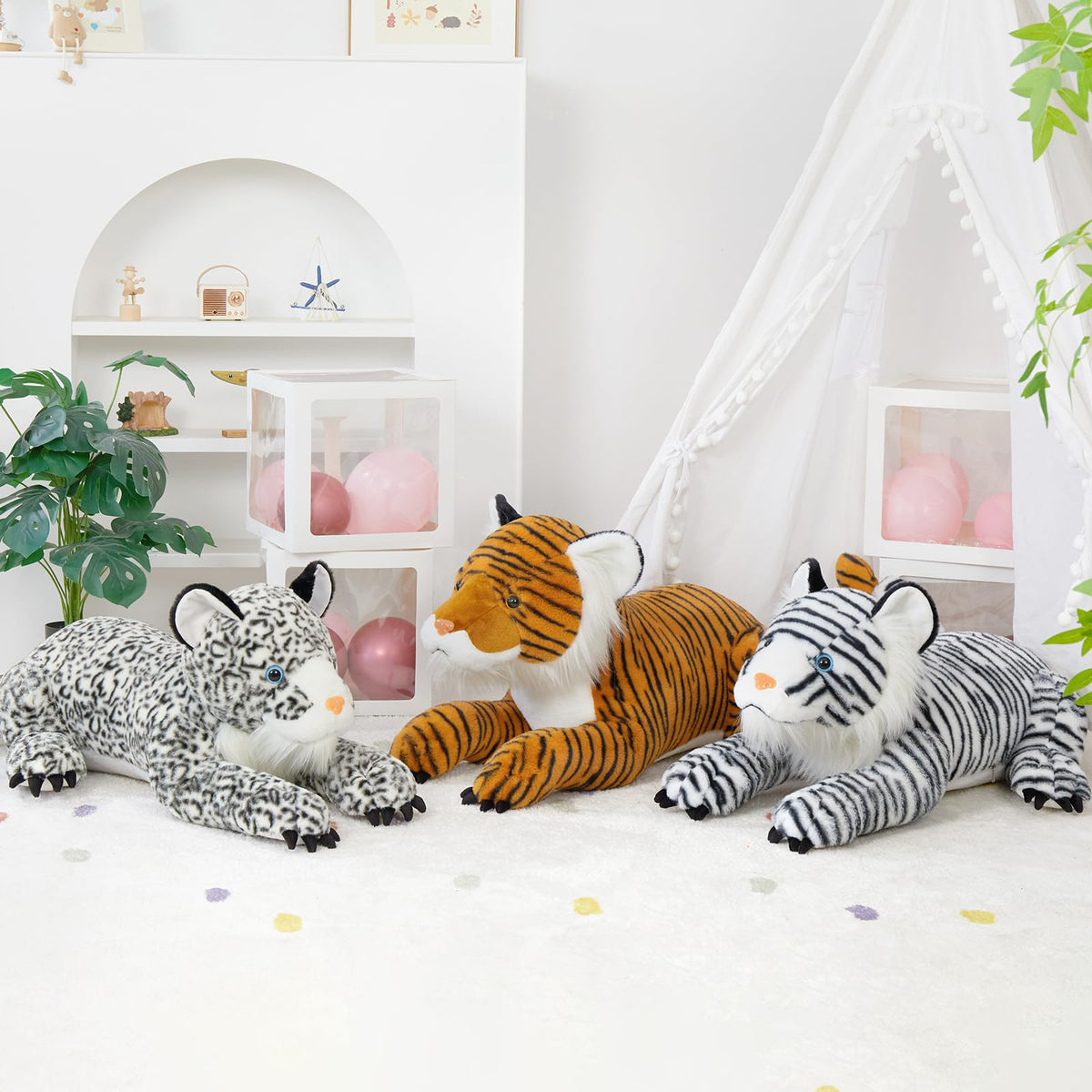 MaoGoLan tiger plush shown in kids’ room decor setup