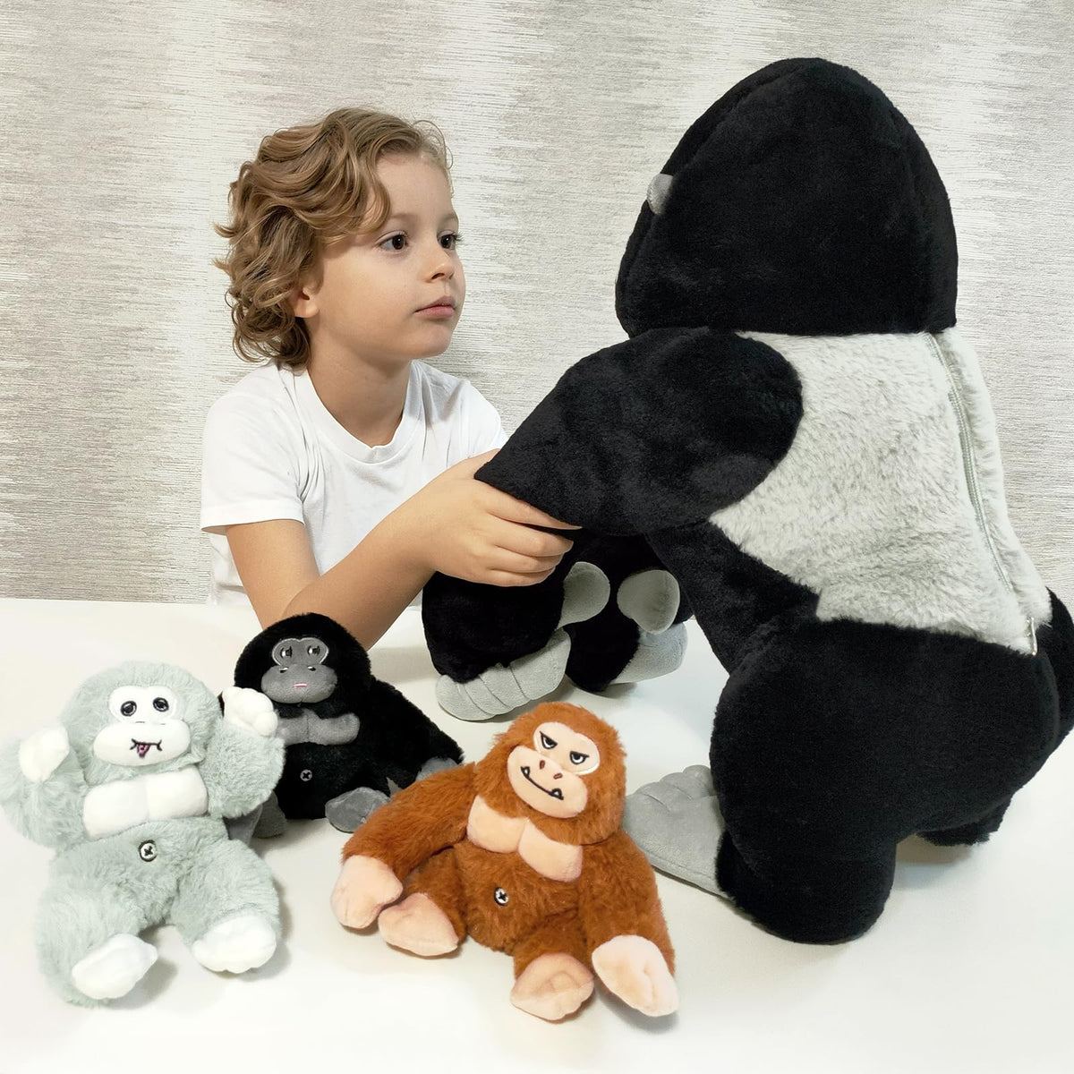 MaoGoLan gorilla plush in kid's room decor setup, a charming focal point.